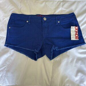 NWT Vintage BONGO Jean Shorts Micro Juniors 11 Blue Denim 90s Y2K Summer Pockets
